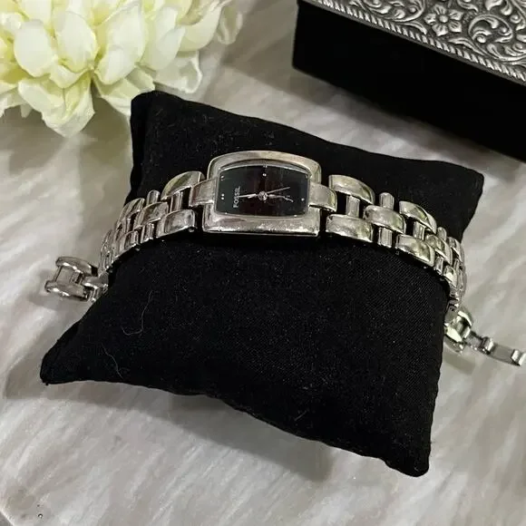 Fossil F2 ES8823 Stainless Steel Analog Quartz Silver Link Bracelet Wrist Watch - Picture 11 of 15